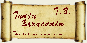 Tanja Baračanin vizit kartica